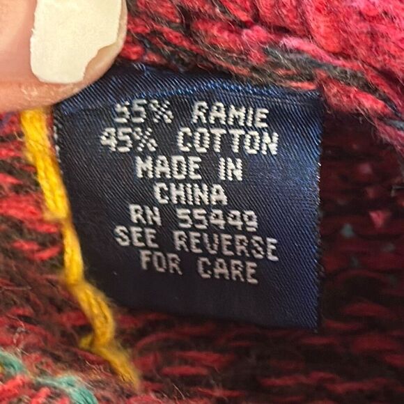 Best American Clothing Co. Sweater Mens Red Plaid L Large Ramie Cotton Blend - Picture 5 of 6